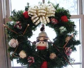 sock  monkey wreath