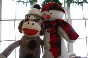 Sock Monkey and Snowman